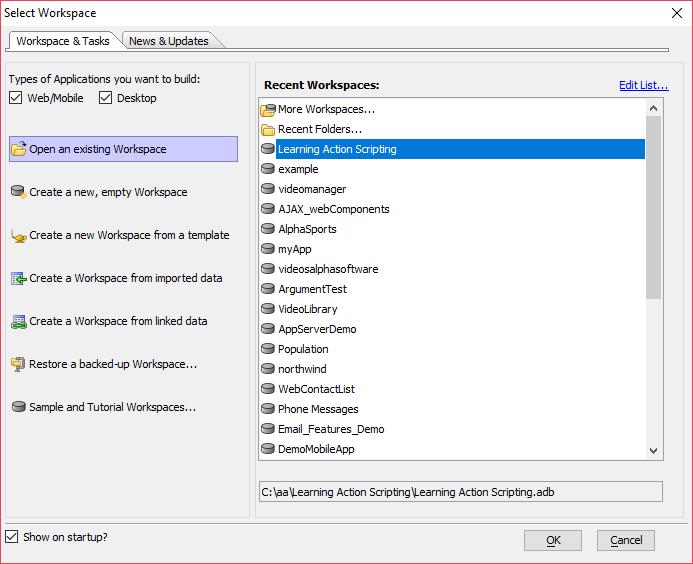Select Workspace